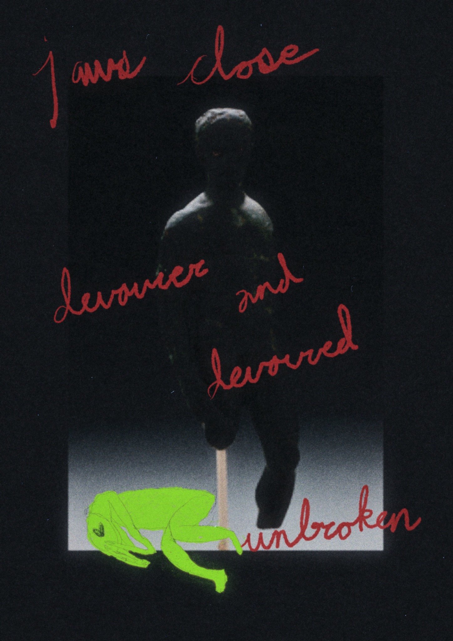 Dark artwork with handwritten words endless ruin and rebirth