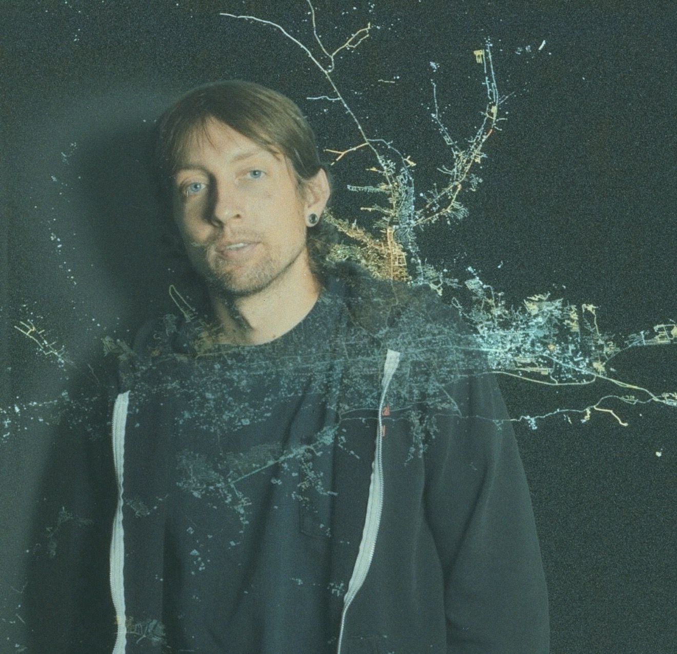 Geoff Nelson, double-exposure portrait