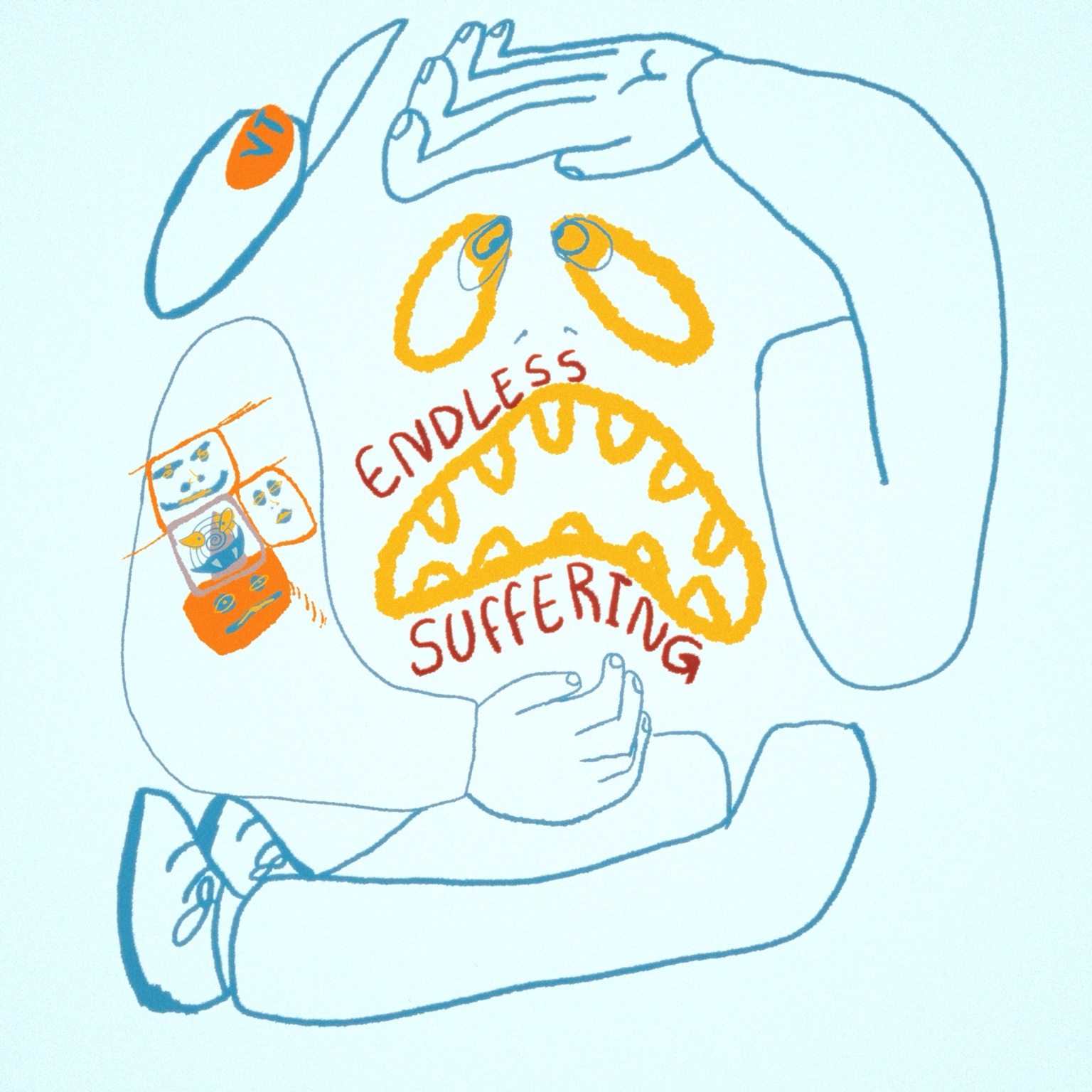 Hand-drawn artwork reading Endless Suffering